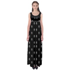 Black And White Sketchy Man Portrait Pattern Empire Waist Maxi Dress by dflcprintsclothing