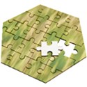 Golden Grass Abstract Wooden Puzzle Hexagon View2
