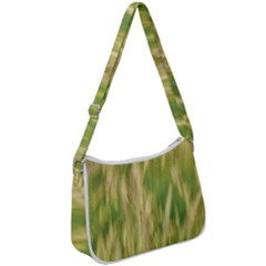 Golden Grass Abstract Zip Up Shoulder Bag by DimitriosArt