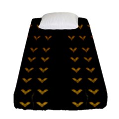 Golden Hearts On Black Freedom Fitted Sheet (single Size) by pepitasart