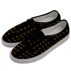 Golden Hearts On Black Freedom Men s Classic Low Top Sneakers by pepitasart