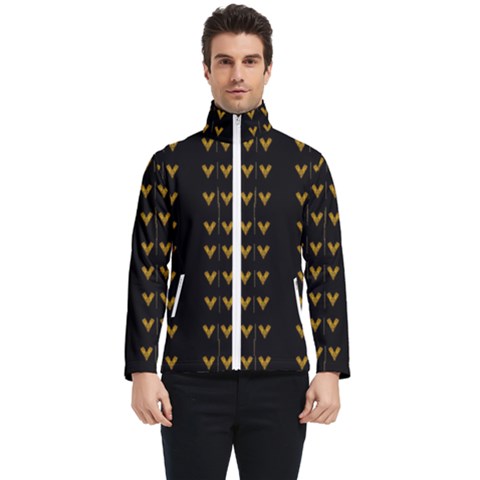 Golden Hearts On Black Freedom Men s Bomber Jacket by pepitasart