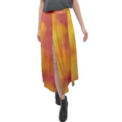 Flower Abstract Velour Split Maxi Skirt by DimitriosArt