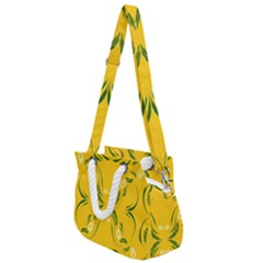 Floral Folk Damask Pattern Fantasy Flowers Floral Geometric Fantasy Rope Handles Shoulder Strap Bag