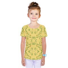 Floral Folk Damask Pattern Fantasy Flowers Floral Geometric Fantasy Kids  One Piece Tee