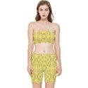 Floral folk damask pattern Fantasy flowers Floral geometric fantasy Stretch Shorts and Tube Top Set View1