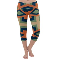 Abstract Pattern Geometric Backgrounds   Capri Yoga Leggings by Eskimos