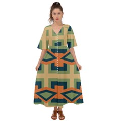 Abstract Pattern Geometric Backgrounds   Kimono Sleeve Boho Dress by Eskimos