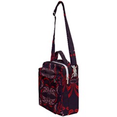 Floral Folk Damask Pattern Fantasy Flowers Floral Geometric Fantasy Crossbody Day Bag by Eskimos