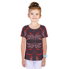 Floral Folk Damask Pattern Fantasy Flowers Floral Geometric Fantasy Kids  One Piece Tee