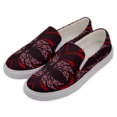 Floral Folk Damask Pattern Fantasy Flowers Floral Geometric Fantasy Men s Canvas Slip Ons by Eskimos