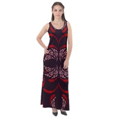 Floral Folk Damask Pattern Fantasy Flowers Floral Geometric Fantasy Sleeveless Velour Maxi Dress by Eskimos