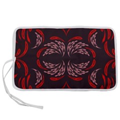 Floral Folk Damask Pattern Fantasy Flowers Floral Geometric Fantasy Pen Storage Case (l) by Eskimos