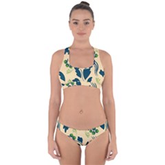 Folk Flowers Print Floral Pattern Ethnic Art Cross Back Hipster Bikini Set by Eskimos