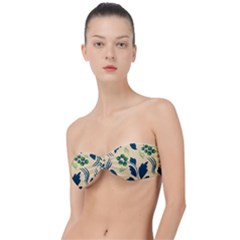 Folk Flowers Print Floral Pattern Ethnic Art Classic Bandeau Bikini Top  by Eskimos