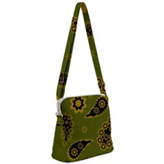 Floral Pattern Paisley Style Paisley Print  Doodle Background Zipper Messenger Bag by Eskimos