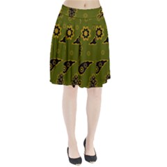 Floral Pattern Paisley Style Paisley Print  Doodle Background Pleated Skirt by Eskimos