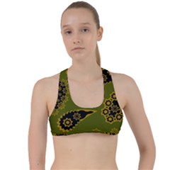 Floral Pattern Paisley Style Paisley Print  Doodle Background Criss Cross Racerback Sports Bra by Eskimos