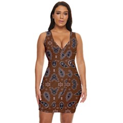 Floral Pattern Paisley Style Paisley Print  Doodle Background Draped Bodycon Dress by Eskimos