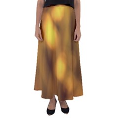 Orange Vibrant Abstract Flared Maxi Skirt by DimitriosArt