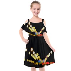 City Lights Series No3 Kids  Cut Out Shoulders Chiffon Dress by DimitriosArt