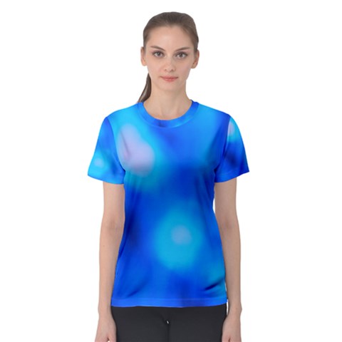 Blue Vibrant Abstract Women s Sport Mesh Tee by DimitriosArt