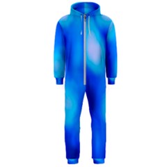 Blue Vibrant Abstract Hooded Jumpsuit (men)  by DimitriosArt