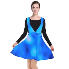Blue Vibrant Abstract Plunge Pinafore Dress by DimitriosArt