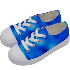 Blue Vibrant Abstract Kids  Low Top Canvas Sneakers by DimitriosArt