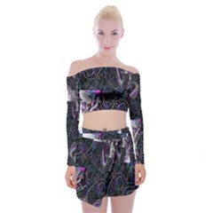 Rager Off Shoulder Top With Mini Skirt Set by MRNStudios