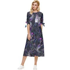 Rager Bow Sleeve Chiffon Midi Dress