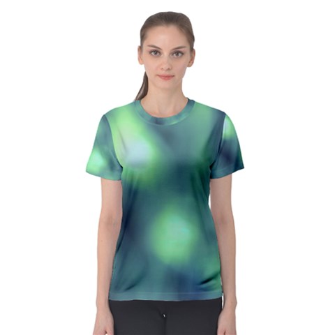 Green Vibrant Abstract Women s Sport Mesh Tee by DimitriosArt