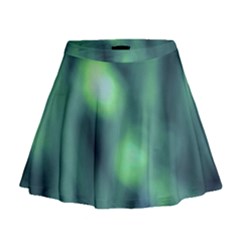 Green Vibrant Abstract Mini Flare Skirt by DimitriosArt