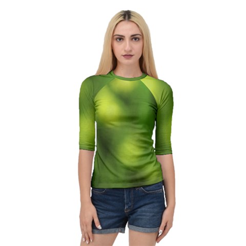 Green Vibrant Abstract No3 Quarter Sleeve Raglan Tee by DimitriosArt