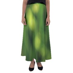 Green Vibrant Abstract No3 Flared Maxi Skirt by DimitriosArt