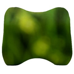 Green Vibrant Abstract No3 Velour Head Support Cushion by DimitriosArt