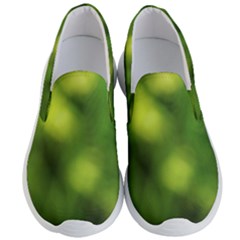 Green Vibrant Abstract No3 Men s Lightweight Slip Ons by DimitriosArt