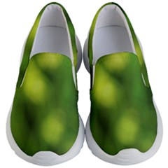 Green Vibrant Abstract No3 Kids Lightweight Slip Ons by DimitriosArt