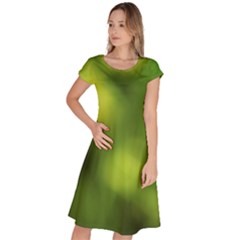 Green Vibrant Abstract No3 Classic Short Sleeve Dress