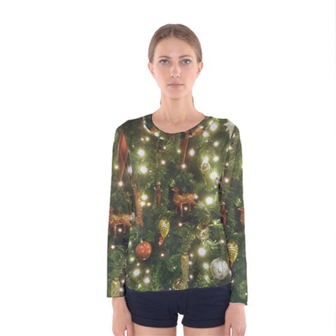 Christmas Tree Decoration Photo Women s Long Sleeve Tee by dflcprintsclothing
