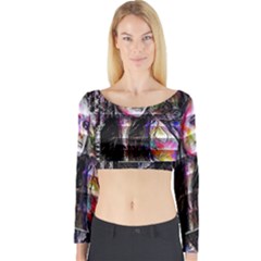 Hungry Eyes Ii Long Sleeve Crop Top by MRNStudios