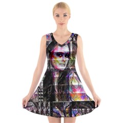 Hungry Eyes Ii V-neck Sleeveless Dress by MRNStudios