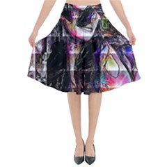 Hungry Eyes Ii Flared Midi Skirt by MRNStudios