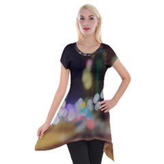 City Lights Series No4 Short Sleeve Side Drop Tunic by DimitriosArt