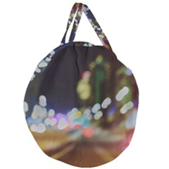 City Lights Series No4 Giant Round Zipper Tote by DimitriosArt