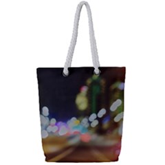 City Lights Series No4 Full Print Rope Handle Tote (small) by DimitriosArt