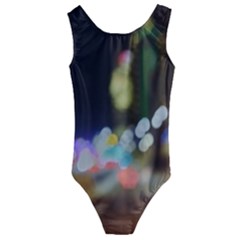 City Lights Series No4 Kids  Cut-out Back One Piece Swimsuit by DimitriosArt