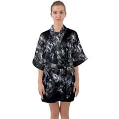 Celestial Diamonds Half Sleeve Satin Kimono  by MRNStudios