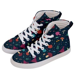 Bright Mushrooms Men s Hi-top Skate Sneakers by SychEva