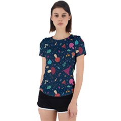 Bright Mushrooms Back Cut Out Sport Tee by SychEva